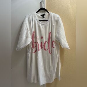 NWT Plus Size Sequin Bride T-Shirt Mini Dress